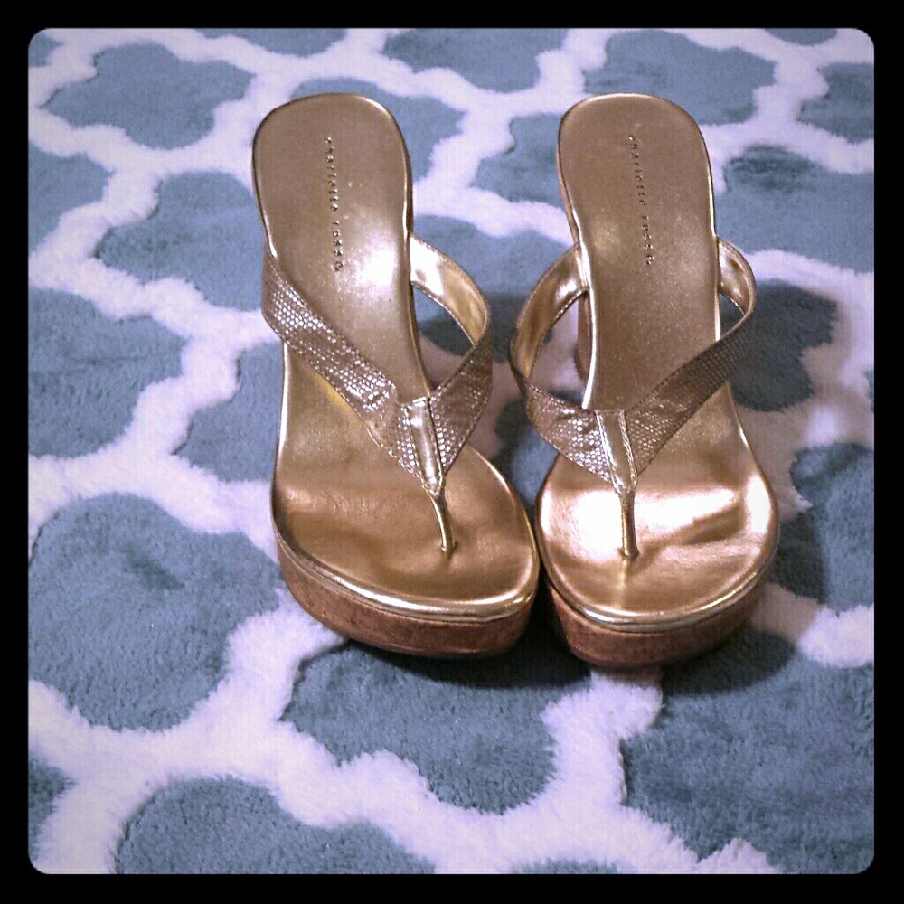 Charlotte Russe Wedge tong sandals